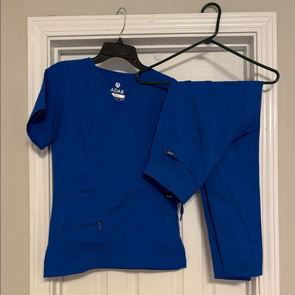 Adar Women's Blue Scrub Top and Joggers